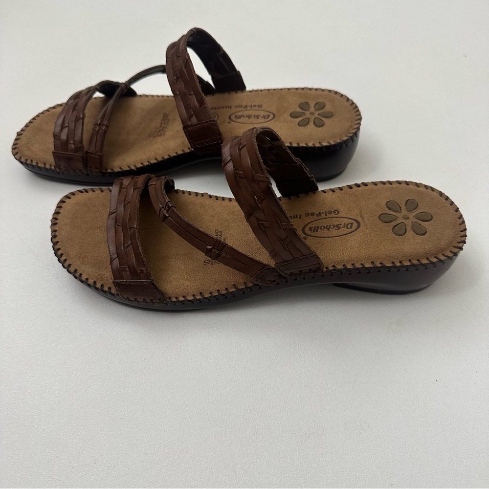 Dr.Scholls Brown Leather Betty ll Sandals Gel Pack Cushioning Womens Size 10 - Picture 4 of 7